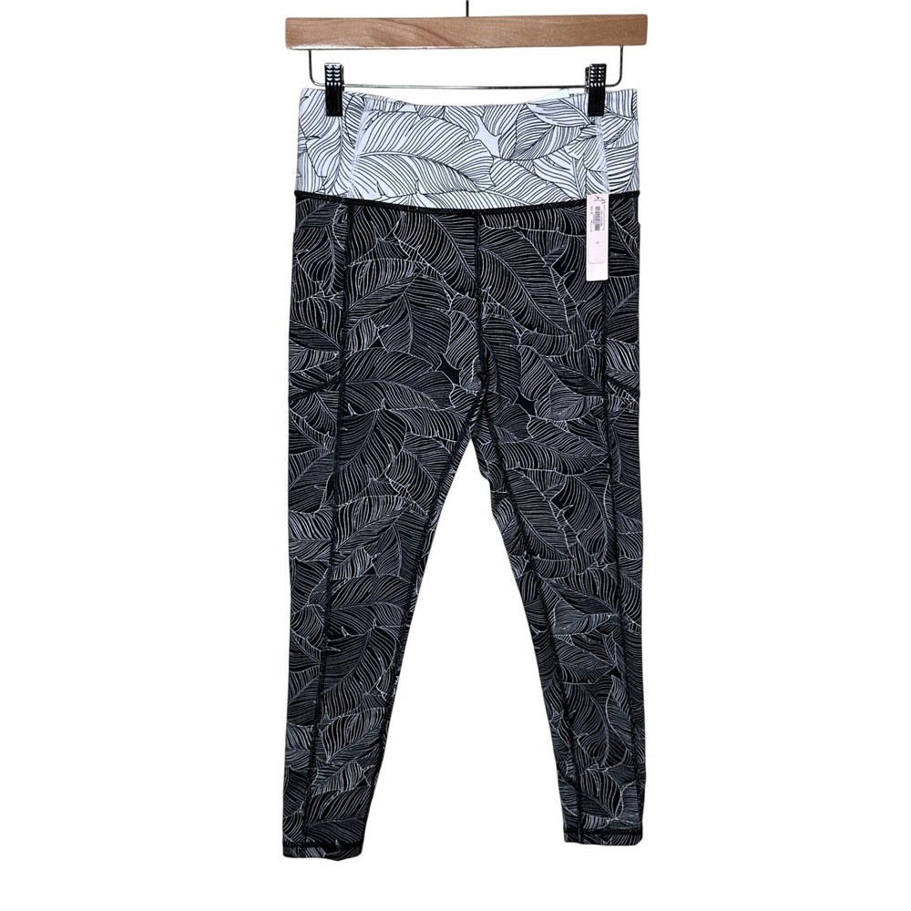 NWT Victoria's Secret Sweat On Point Flow Pocket Legging Size 10 Black White